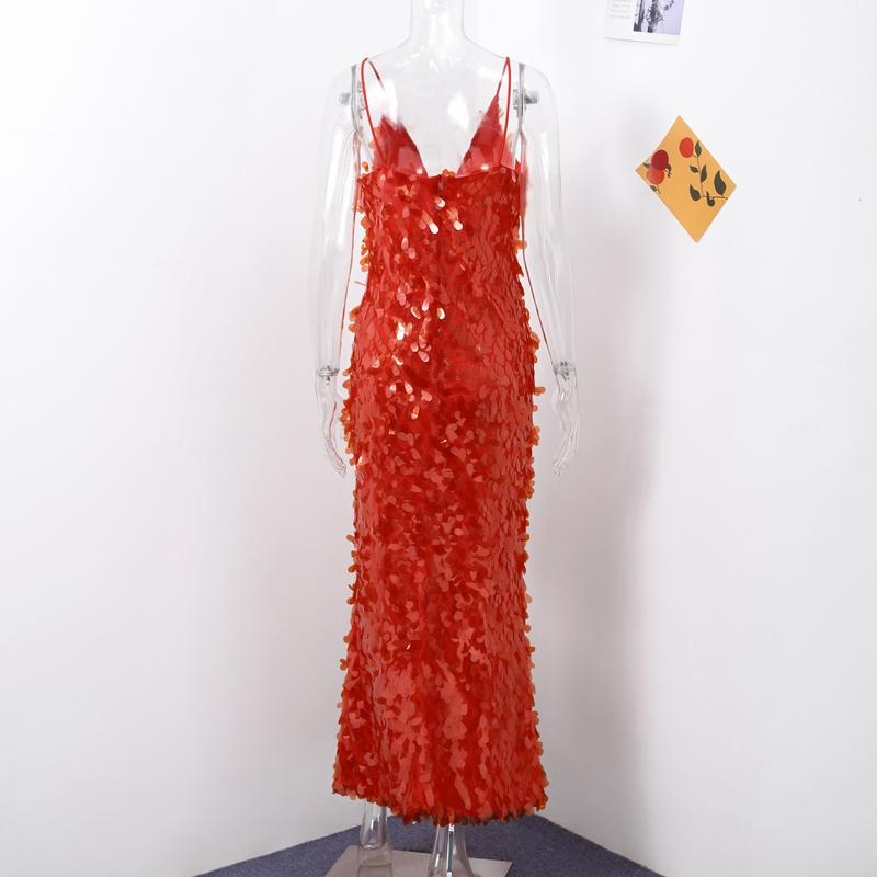 Женское вечернее платье с пайетками и бретельками, без рукавов, с открытой спиной, с высокой талией, длиной до пола, на день рождения