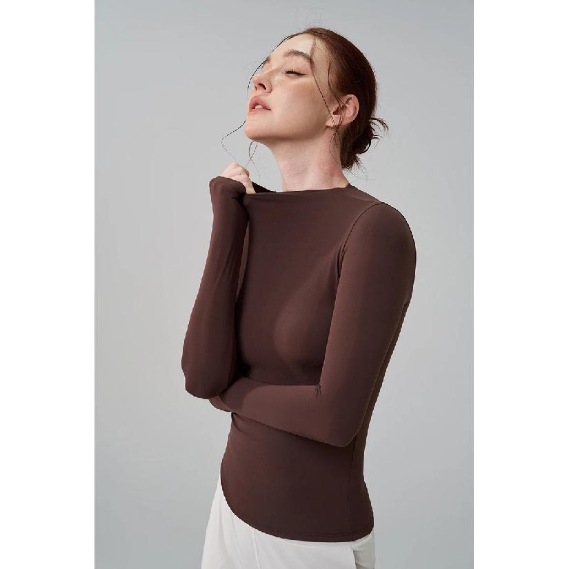 SOISOU 5 Colors Half-High Collar Slim Fit Yoga Top Women's Pilates Pullover Sports Long Sleeve High Elastic Fitness T Shirt