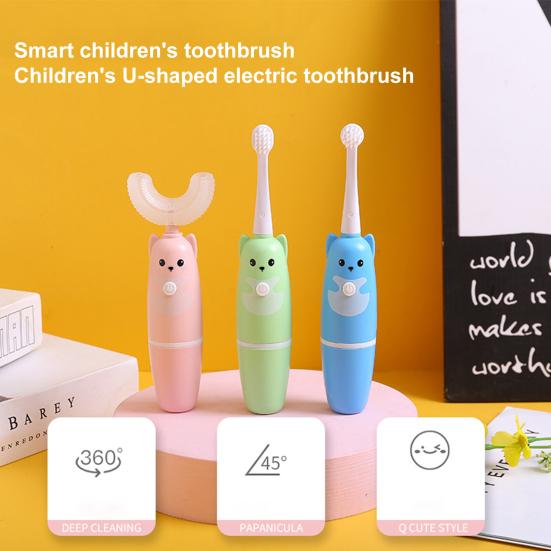 Electric Toothbrush Lovely Shape Deep Clean Food Grade Material Baby Cartoon Modeling Toothbrush for Home