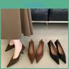 French Vintage Style Pointed Toe Suede High Heels For Women Office Wear