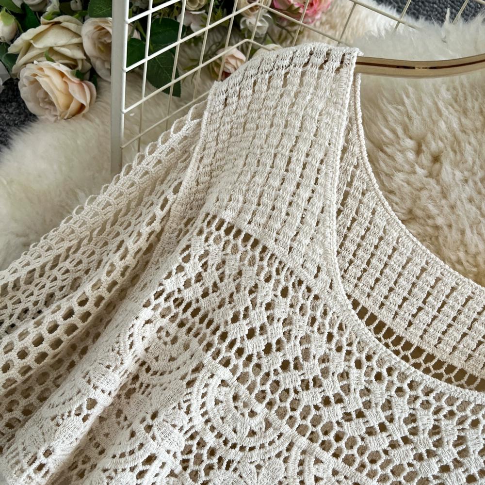 Dimanaf 2025 Новое летнее женское длинное трикотажное платье с рукавами, модные кружевные платья, повседневные свободные