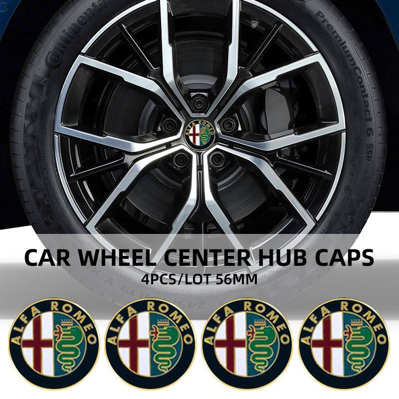 56mm Wheel Covers Hub Cap Paster Car Protection Emblem Stickers For Alfa Romeo giulietta 159 mito giulia stelvio 147 Accessories