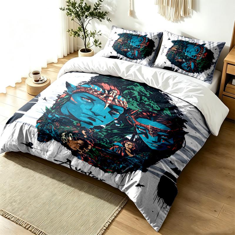 Avatar 3pc Duvet Cover Set Simple Modern Bedding Set Wrinkle Resistant Soft Fabric All Season Use a perfect gift