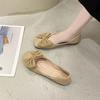 Женские балетки с бантом Низкий каблук Элегантная обувь для женщин Квадратный носок Платье Скидка Дешевая Ликвидация 2025 Лето Шик Стильный Y2k