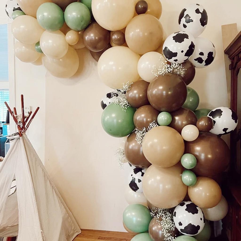 82pcs Green Denim Birthday Balloons Set Earthy Welcome Party Balloons Decoration Room Decoration