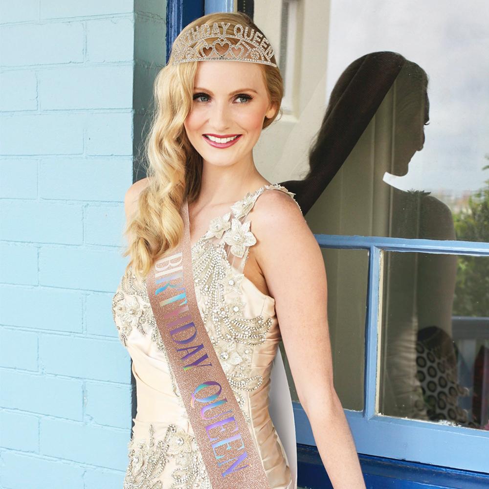 Bling Women Girl Princess Crown Birthday Headpiece Hair Hoop Birthday Queen Headband Party Tiara