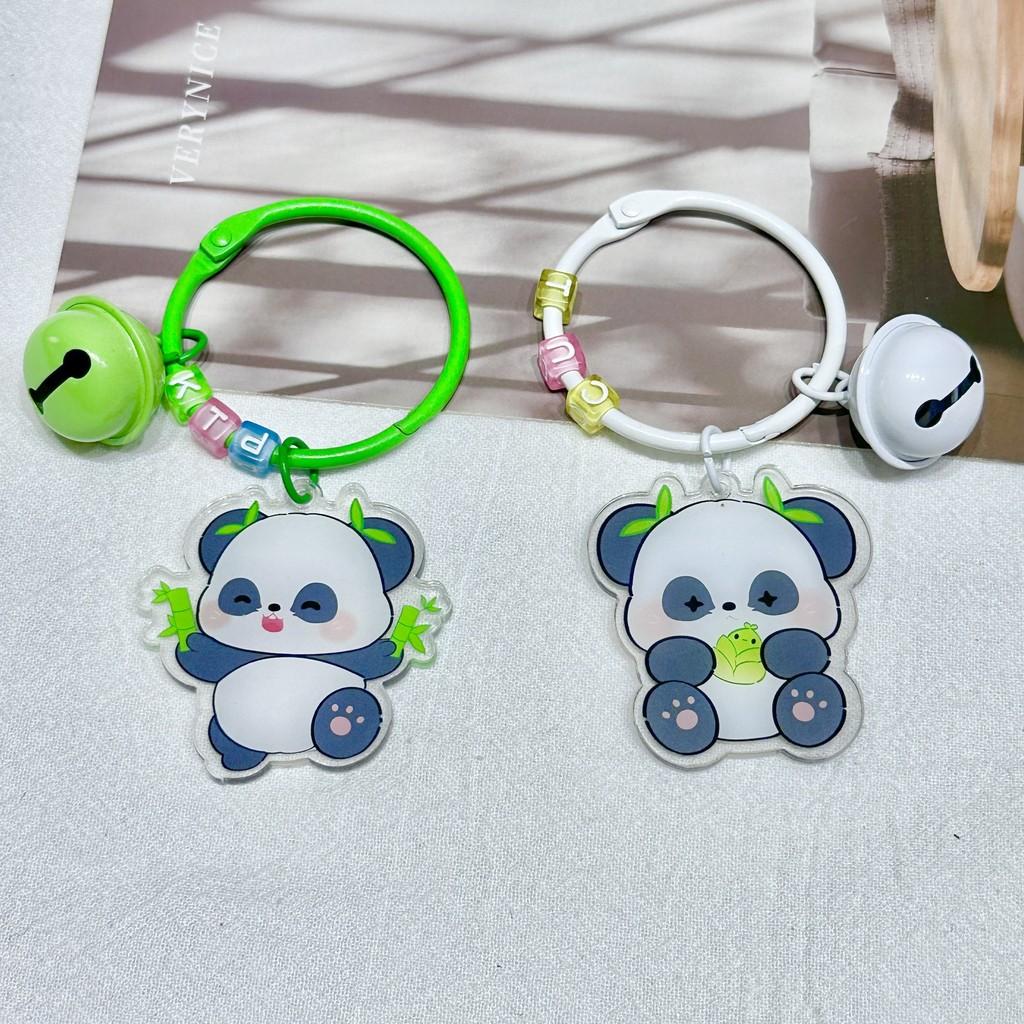 Adorable Panda Bamboo Keychain Acrylic Diy National Treasure Key Ring Perfect For Gifts