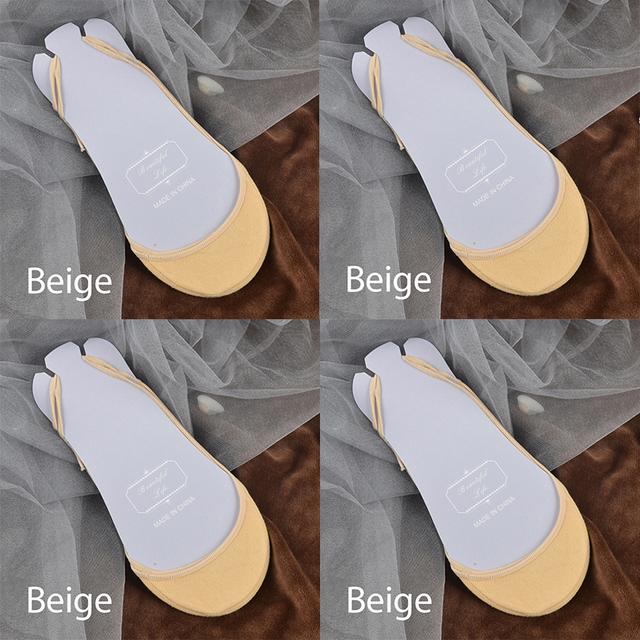 FINETOO 4 пары/компл. женские нескользящие невидимые носки, летние однотонные хлопковые носки-лодочки с низким вырезом, женские дышащие носки-тапочки