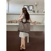 Tote Bag Knitting Bag Knitting Bag Large Capacity Tote All-in-one Shoulder Bag Striped Women's Bag