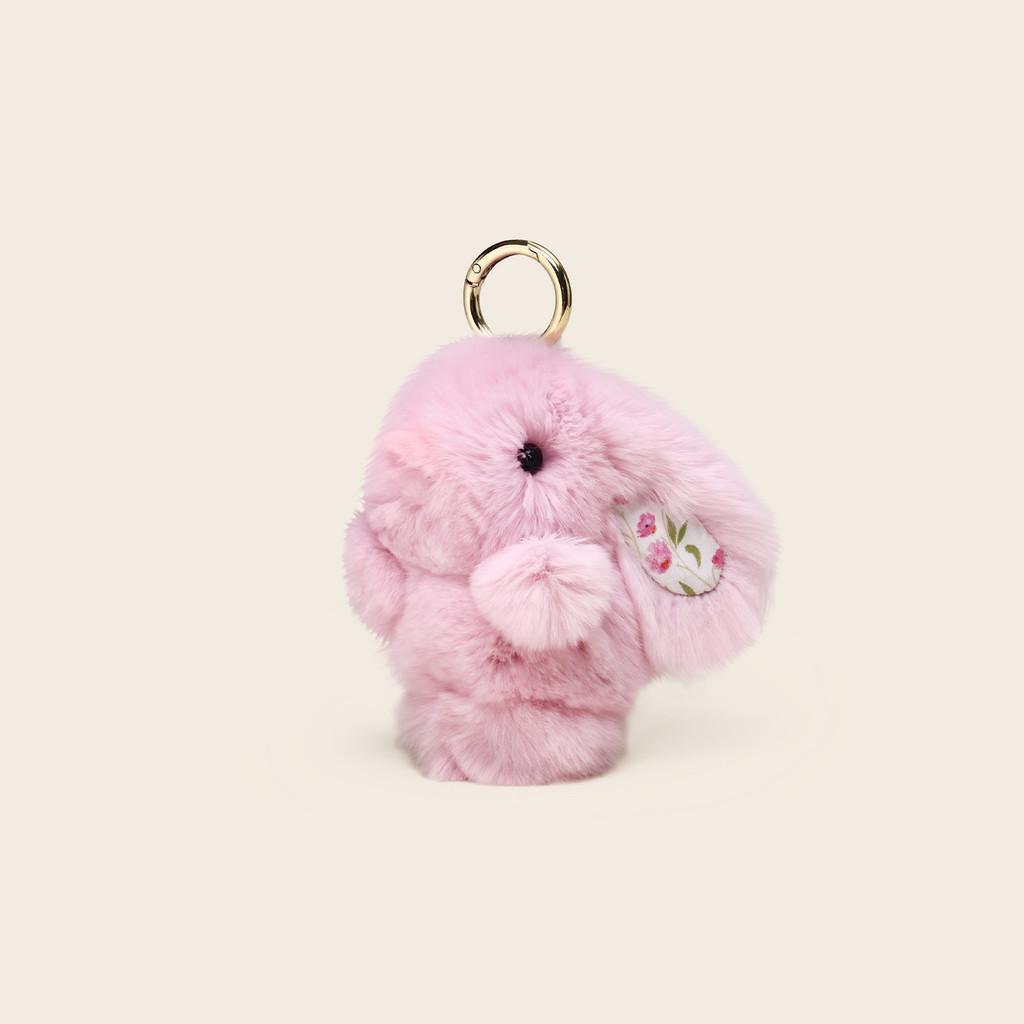 Bunny Plush Keychain With Flower Print For Bag Pendant Decoration Gift Kids