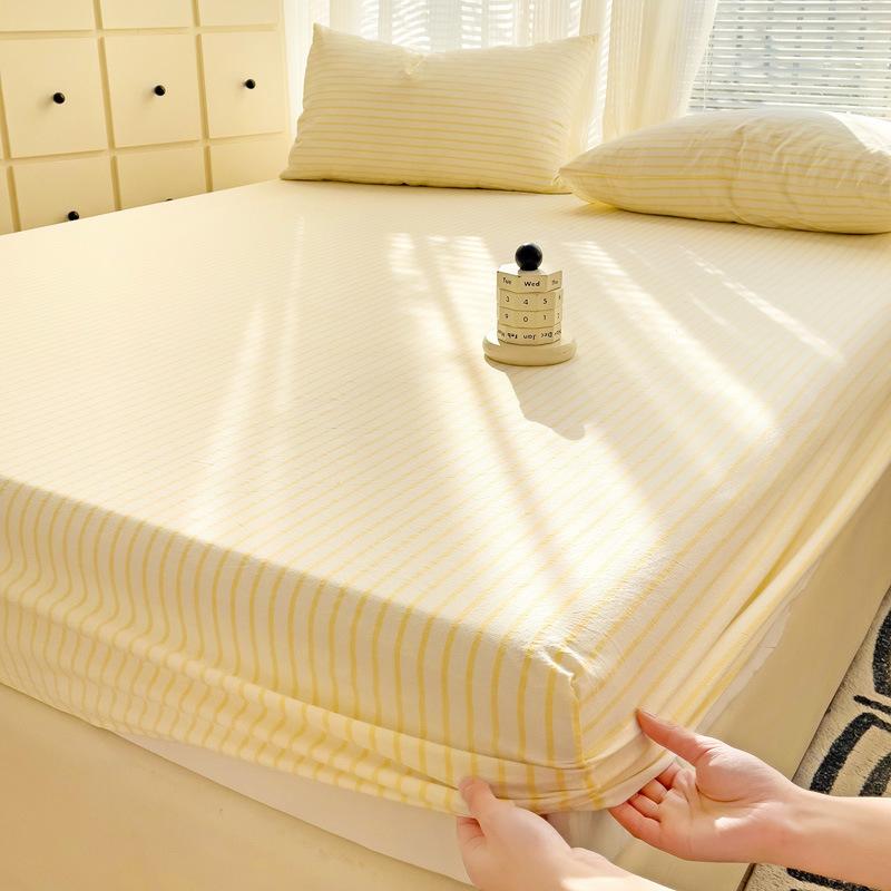 Постельное белье современного дизайна, из ткани с принтом в виде узора «линеллае» светло-зеленого цвета, хлопок, дышащее, наматрасник, красочная простыня на резинке с наволочкой