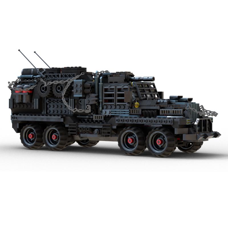 Нетоксичный военный грузовик Moc, транспортное средство для пустошей Апокалипсиса, строительные блоки, модель, игрушки