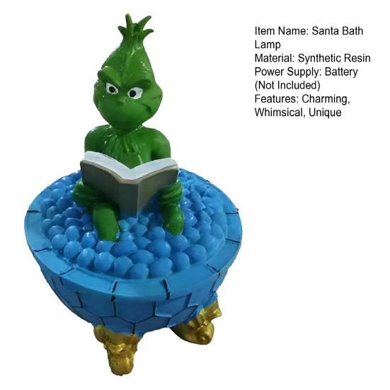 Рождественский Санта Клаус Лампа для пены для ванны 3D Санта Читает Книгу в Ванне Скульптура Милый