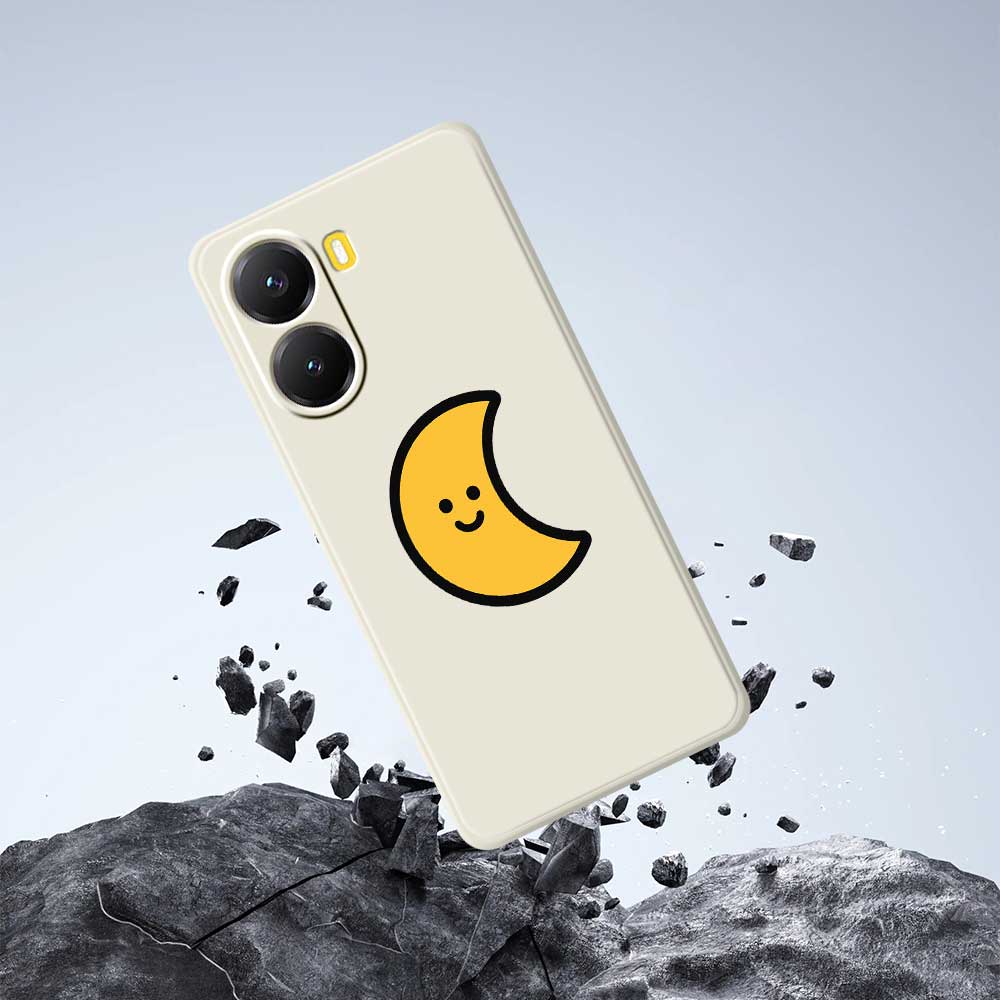 For Xiaomi Redmi Turbo 4 5G/Poco X7 Pro 5G Case Yellow Moon Pattern Printing Straight Edge TPU Phone Back Cover