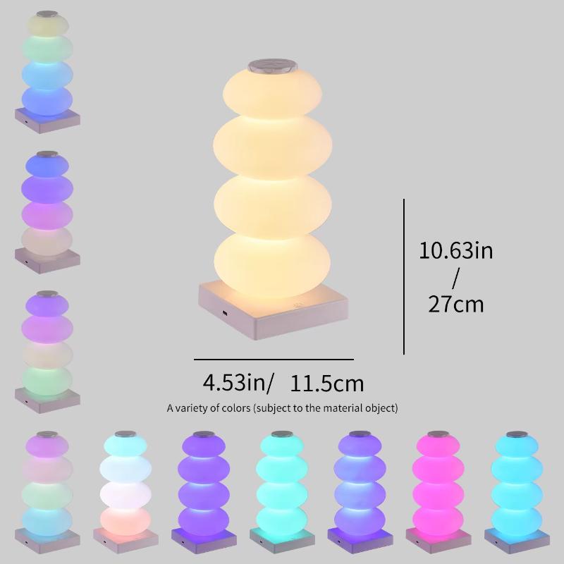 Складная RGB Настольная Лампа, Регулируемая Яркость, Динамическое Изменение Цвета, Мягкий Теплый Свет для Прикроватной Тумбочки, Ночного Использования