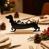 Christmas Party Supplies 24?Day Countdown Dachshund Decor, Metal Silhouette Advent Calendar Ornament, Lover Gifts Funny Tabletop Decoration