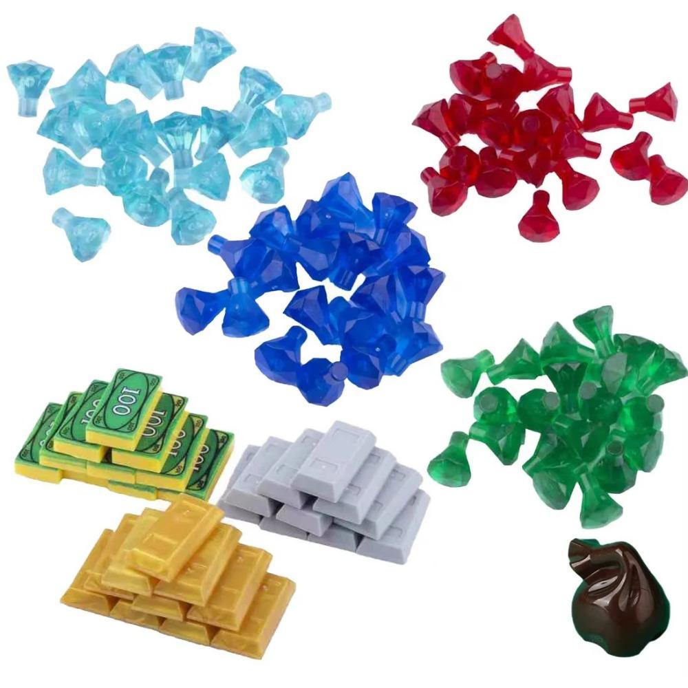 MOC Precious Deposits Building Blocks Treasure Pirate Map Gold Ore Silver Brick Box Diamond Bricks Toys Gift