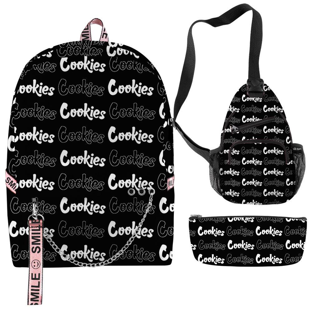 Cook 3D Digital Color Printing Set Oxford Cloth Waterproof Backpack Student Bag