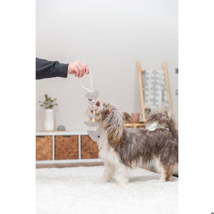 Jouet pour chien arête de poisson sur corde en cuir Trixie