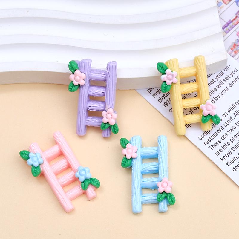 Colorful Flower Ladder Cartoon Resin Hairpin & Shoe Buckle Glue Accessories for DIY Jewelry