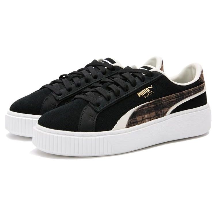 Puma Замшевые кроссовки на платформе, повседневные, с низким верхом, женские, черные 395228-01