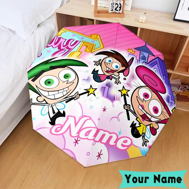 Custom Name Magical Adventure Friends Umbrella, Foldable Umbrella Suitable for Outdoor Shopping Travel Sports, Exquisite Gift for Family