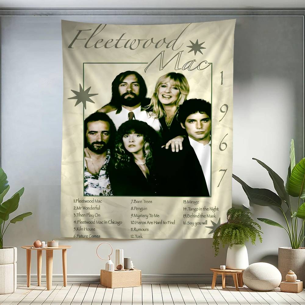 FFleetwood MMac Rock Band Printed Large Wall Tapestry Hanging Tarot Hippie Wall Rugs Dorm Art Home Decor