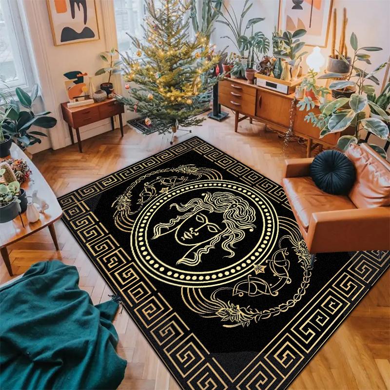 Современный черно-белый ковер для украшения гостиной Высококлассные роскошные ковры Нескользящий прикроватный коврик для спальни Моющийся коврик для пола в прихожую