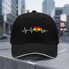 Adjustable Ghana Flag Baseball Cap with Ghanaian Heartbeat  I Love Ghana  Lightweight Breathable AllSeason Hat