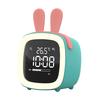Мультфильм форма уха кролика перезаряжаемый цифровой дисплей светодиодный ночной свет будильник
