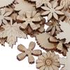 100 Pieces Flower and Leaf Wooden Ornaments Crafts DIY Scrabook Cardmaking
