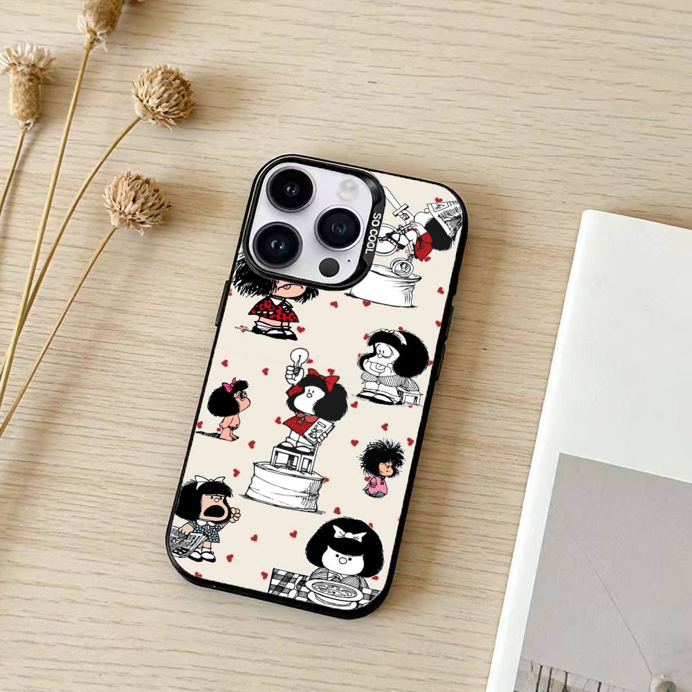 M-mafalda Phone Case Color Silver Shell For IPhone 17 16 15 14 13 12 11 Pro Max Plus