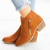 Fashion 2024Women Booties Autumn Suede  Boots Women Fashion Size 43 Platform Boots Side Zipper Heeled Ankle Boots Botas De Mujer
