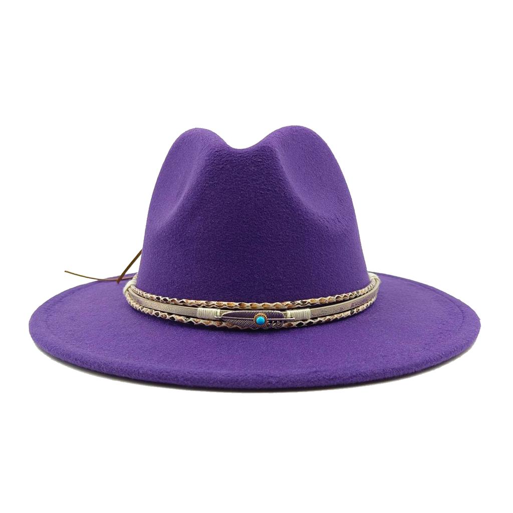 Fedora Autumn and Winter New Leaf Accessories Men's Gentlemen Women's Church Hat Wide Brimmed Jazz Hat Sombrero Hombre