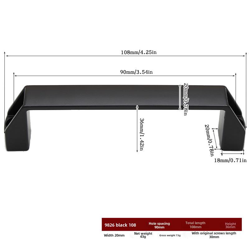 Черная прочная металлическая ручка для амбарных дверей для деревянных или раздвижных дверей