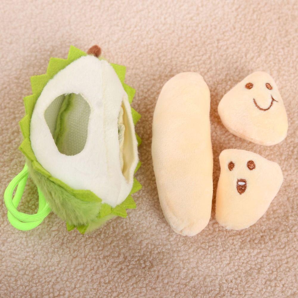 Simulation Durian Fruit Shape Plush Toy PP Cotton Fruit Durian Plush Keyring Boys and Girls
