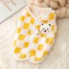 Winter Cat Dog Clothes with Buckle Sweet Bear Print Pet Plush Sweater for Small Dogs Pomeranian Chihuahua Puppy Button Jacket