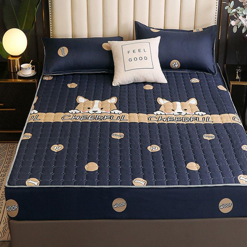 17 цветов стеганый наматрасник с принтом Нескользящая простыня Queen King наматрасник пылезащитный чехол