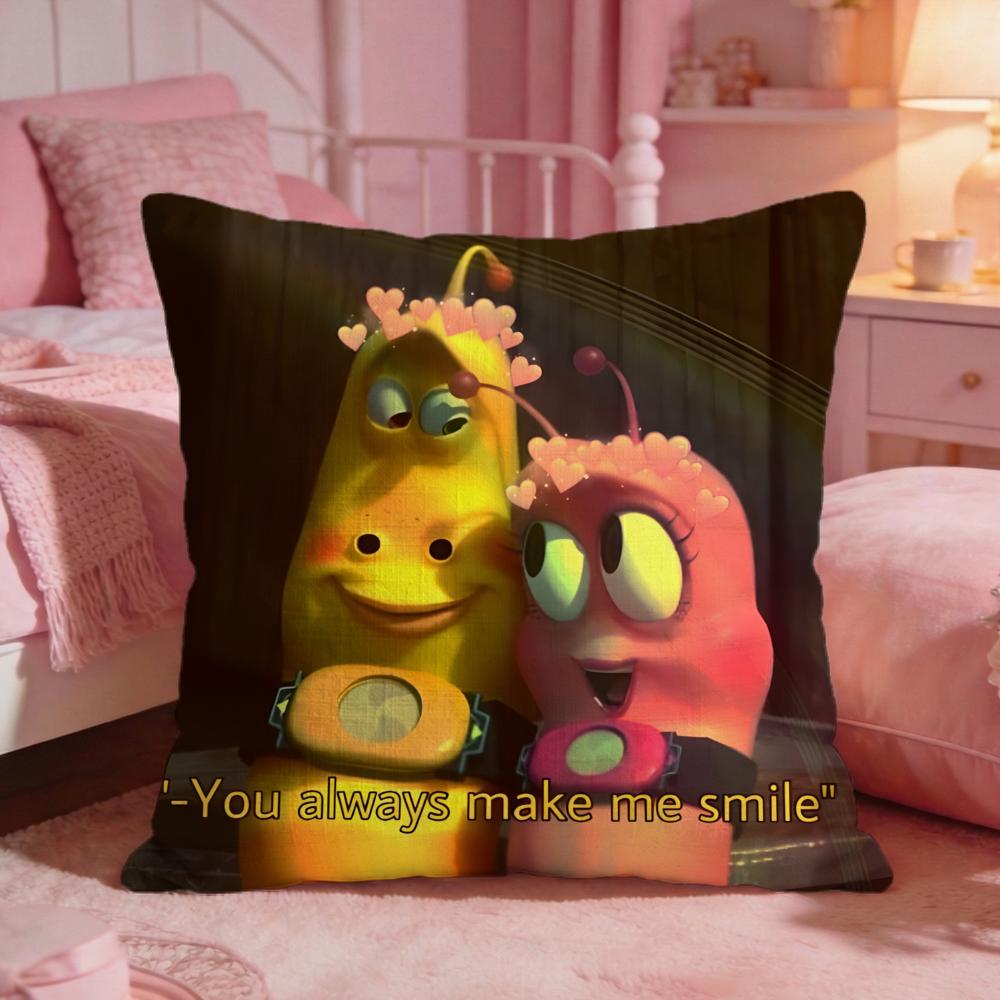 LLarvaS Cute Cartoon Cushion Cover Premium Comfort Reversible Pillow Cove Two In One Design For Any Room  Car Interior