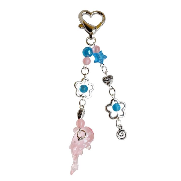 Кулон-кит, брелок с бусинами, брелок с морским животным, аксессуары для мобильного телефона, модный шнурок для мобильного телефона, украшение