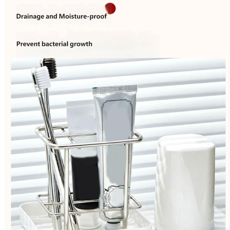 Toothbrush And Toothpaste Stand With Quick Drying Designs For Keeping Bathroom Clean And Tidying