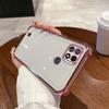 Чехол для realme C21 С гальваническим цветным ободком Прозрачный чехол-бампер для телефона