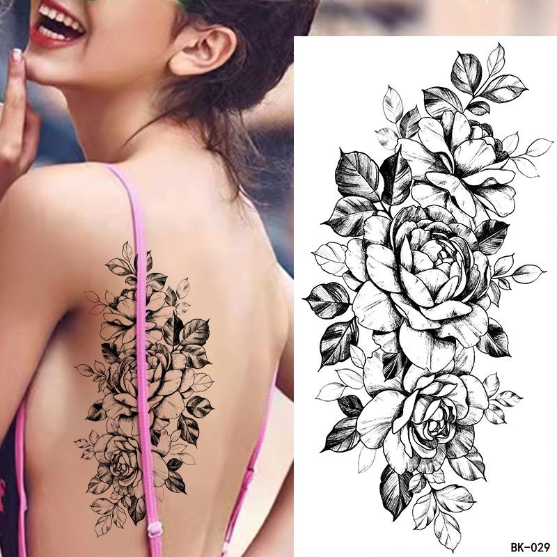 Dark Butterfly Sexy Waterproof Temporary Tattoo Sticker India Women Back Waist Flash Tatoo Girl Body Art Fake Tattoos Realistic
