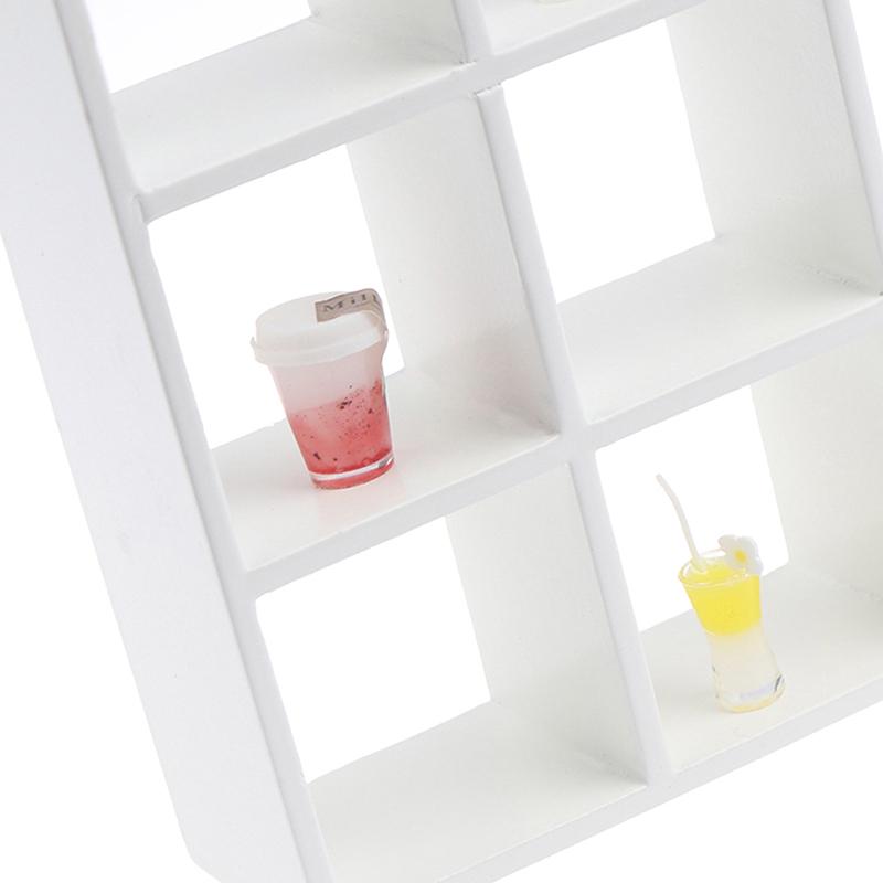 1шт 1: 12 деревянных стеллажей для хранения миниатюрных кукольных домиков 16 сетчатых полок для декора кукольного домика