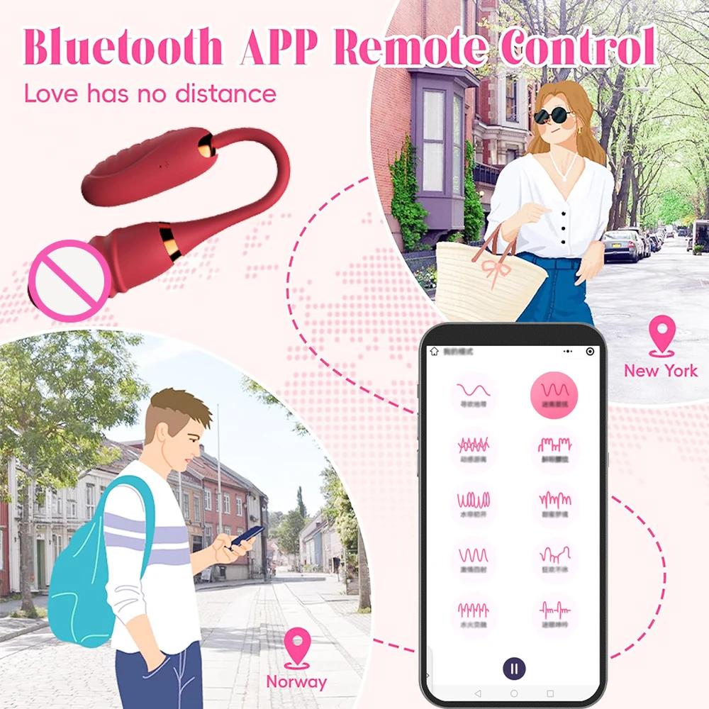 Вибратор для точки G для женщин Беспроводной Bluetooth APP Телескопический дилдо Стимулятор клитора Массажер для вагины Любовное яйцо Трусики Секс-игрушки
