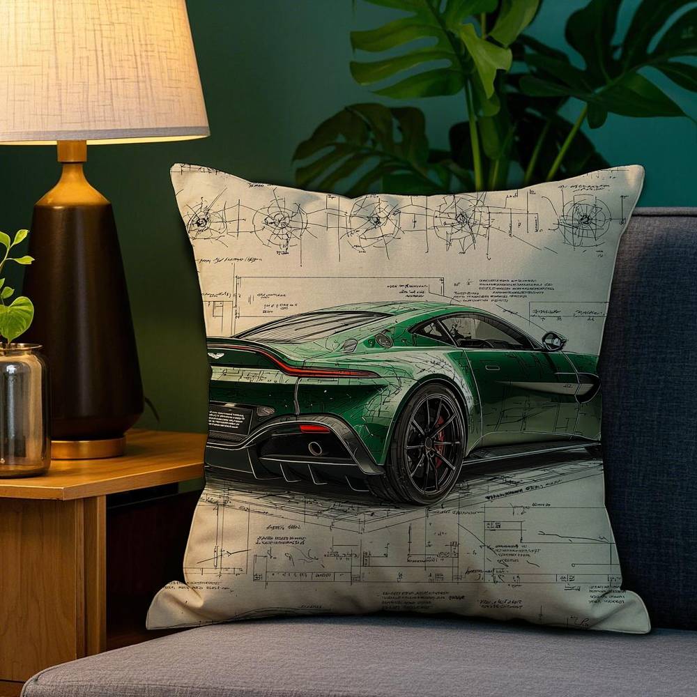 A-Aston Martin Наволочка Плюшевая Ткань Мягкая Двусторонняя Печать Подушка на Диван Чехлы для Подушек