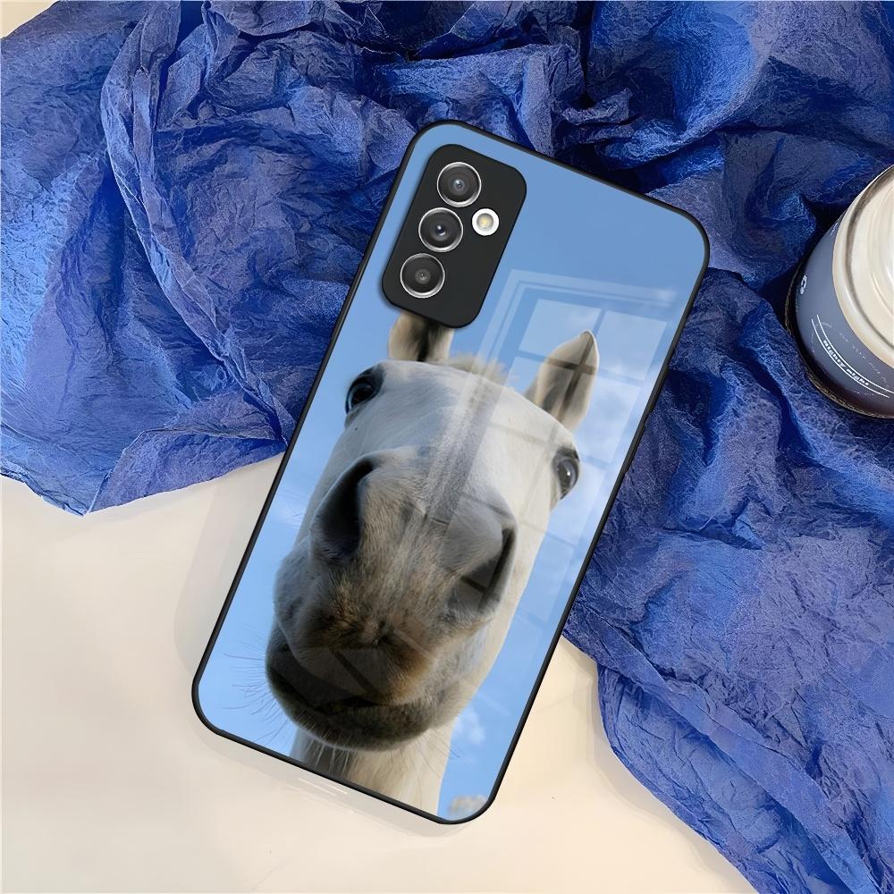 Чехол для телефона с изображением животного Лошадь для Samsung S24 S30 S21 S23 S20 S22 Fe S10 E S9 Note 20 10 Pro Ultra Plus стеклянная Крышка