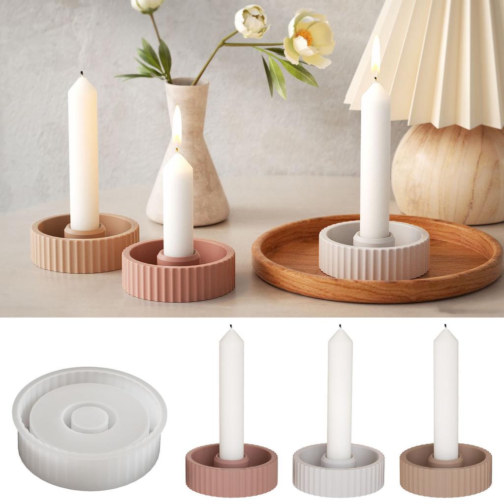 Силиконовая форма для рукоделия Отличительные формы для подсвечников с круглыми полосками Силиконовая текстура Подходит для подарка ручной работы