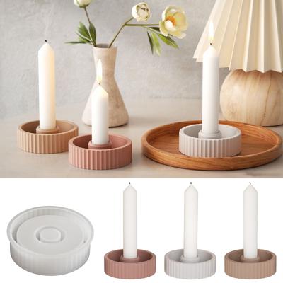 Уникальные силиконовые формы ручной работы с 3D-полосатым узором, формы для подсвечников, подходящие для домашнего декора, энтузиасты представляют