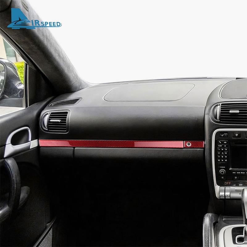 Real Soft Carbon Fiber Sticker For Porsche Cayenne 2003 2004 2005 2006 2007 2008 2009 2010 Glove Box Decor Interior Accessories.
